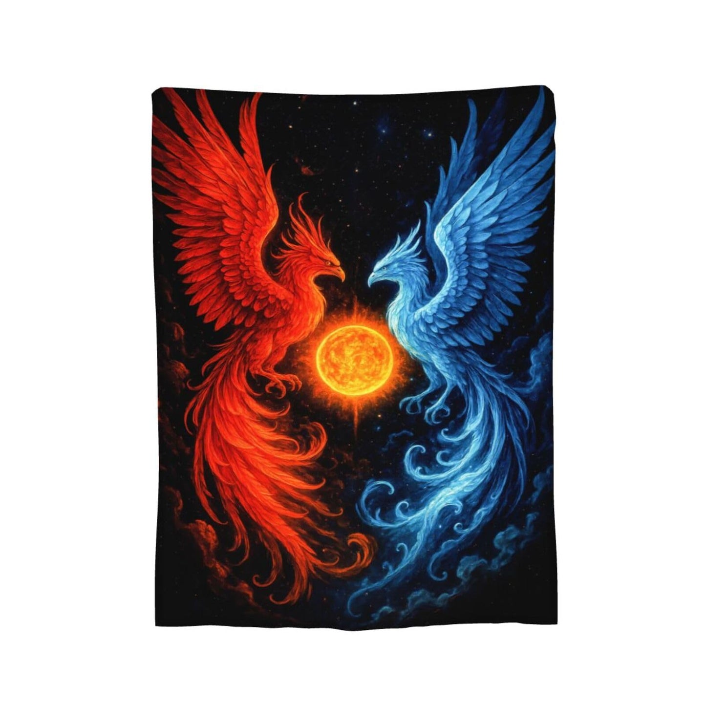 Phoenix Blanket Fire and Ice Phoenix Throw Blanket Soft Warm Cozy Fleece Fuzzy Plush Flannel Blankets Gifts for Boys Girls Women Kids Adults 40"X50"