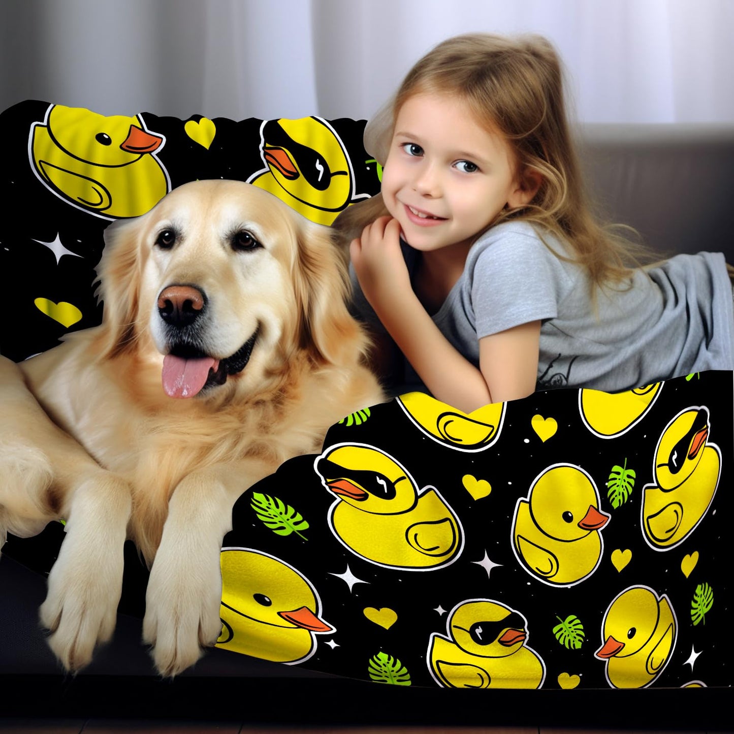 Cute Duck Blanket Gifts for Duck Lover Girls Women Kids Adults Toddlers Soft Flannel Ducks Stuff Throw Blanket for Bed Bedding Sofa Couch Bedroom 50"X40"