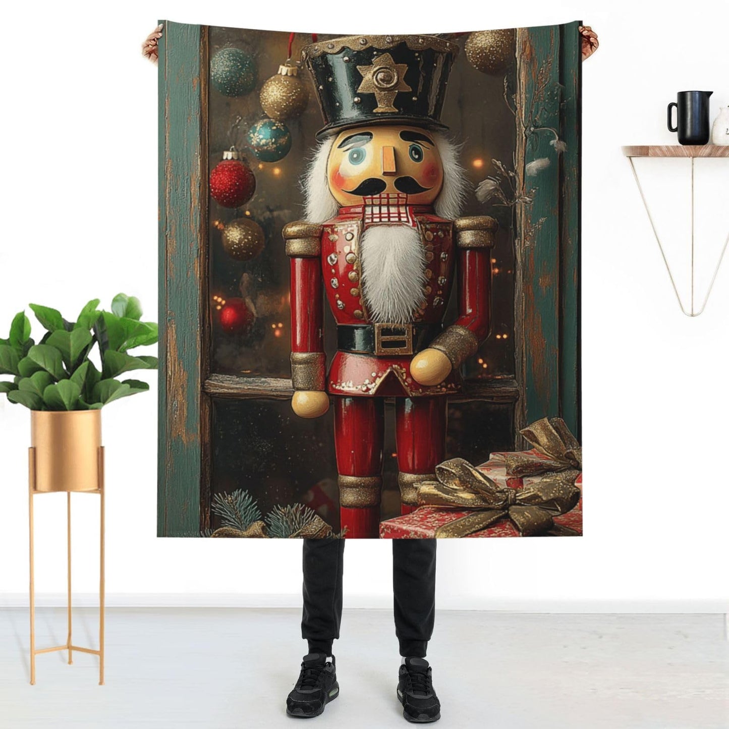 Cafemira Christmas Soldier,Adults Soft Flannel Blanket,Gift Fleece Blankets,60x50 Inch,All Season,Lightweight Durability,Couch Knee Throw,for Sofa,Bed,Camping,Office nap,Practical Decor.