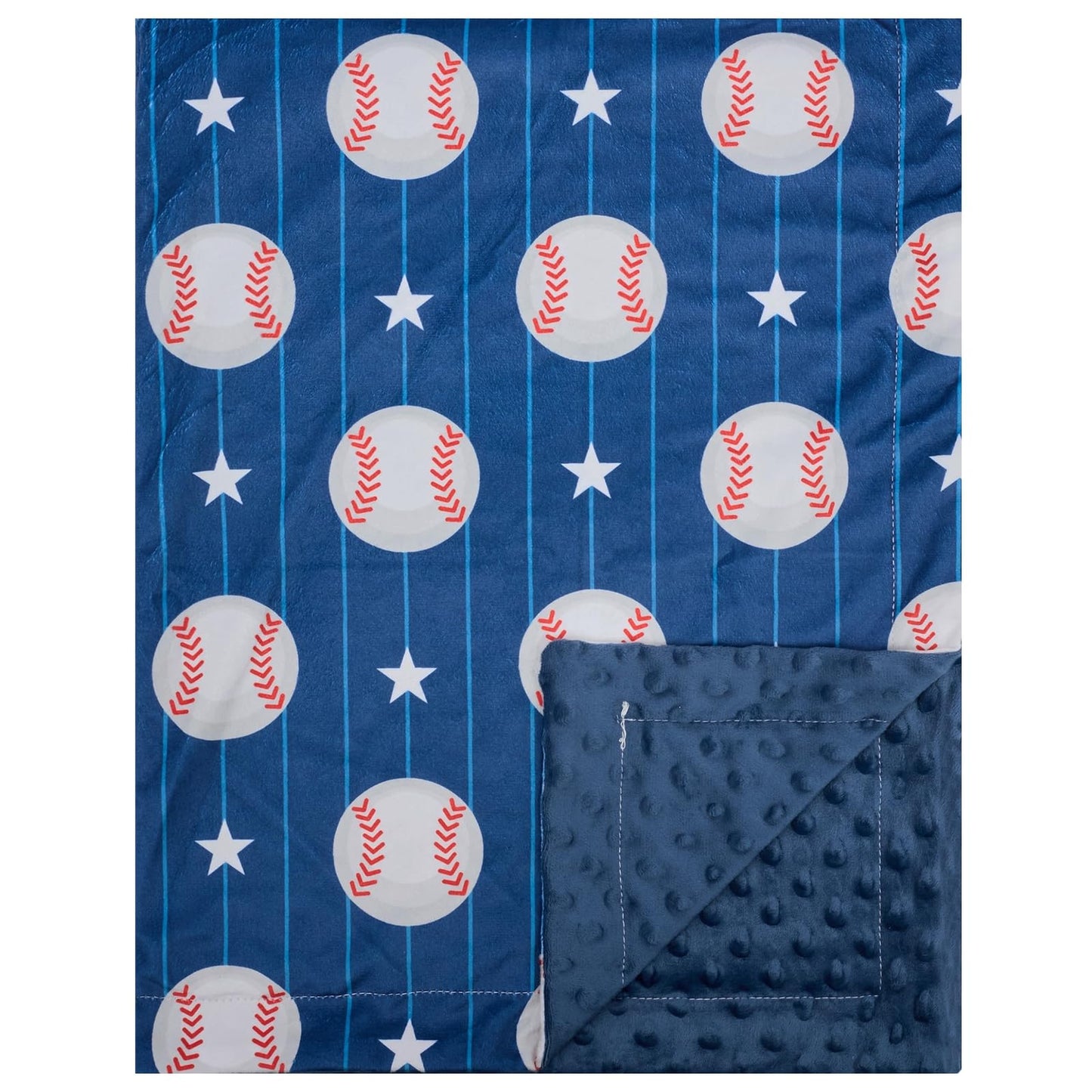 Baby Blanket for Boys Girls Super Soft Double Layer Minky with Dotted Backing Cute Cow Crib Receiving Blanket Bed Throws for Newborns Nursery Stroller Toddler 30 x 40 Inch (Blue Soccer)