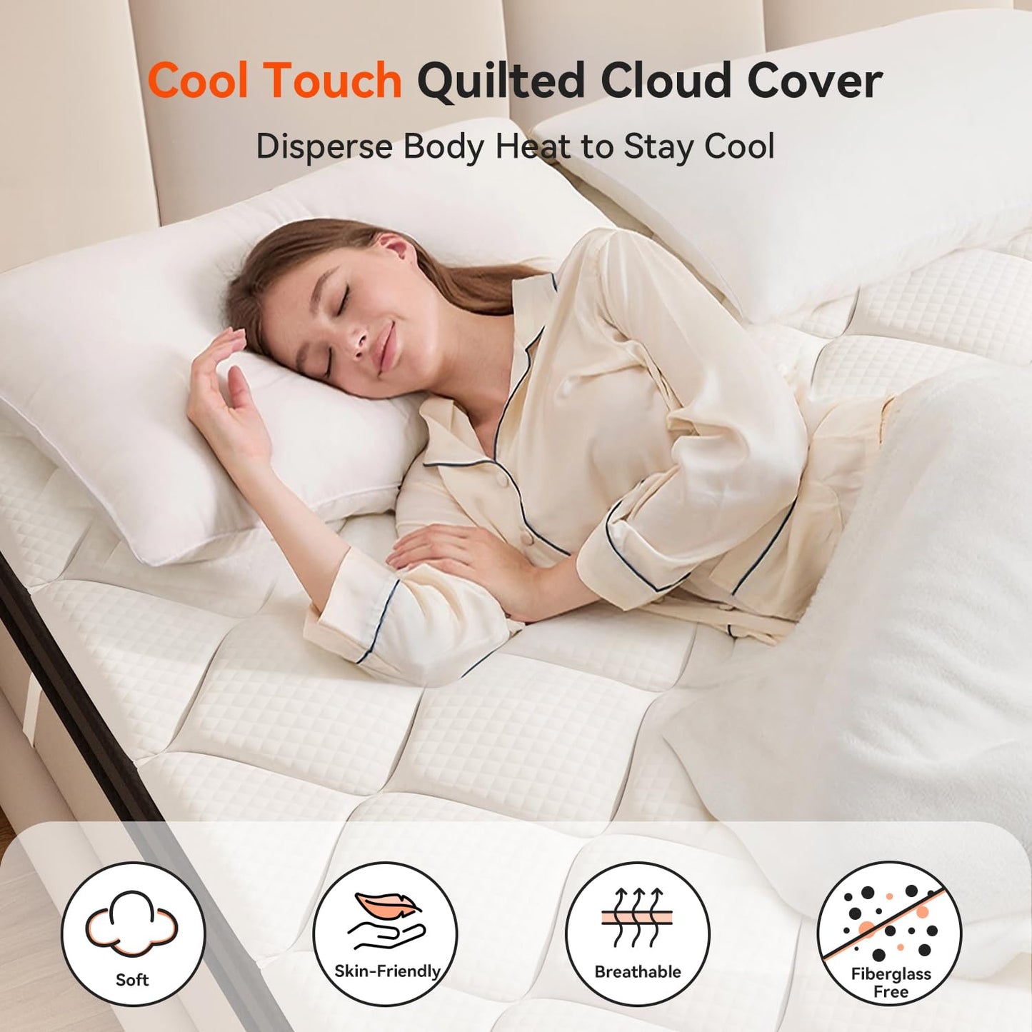 ELEMUSE 3 Inch Full Size Memory Foam Mattress Topper, High Density Gel Foam Bed Toppers with Cooling Pillowtop for Back Pain Relief, Medium Firm Mattress Pad for Comfort Body Support