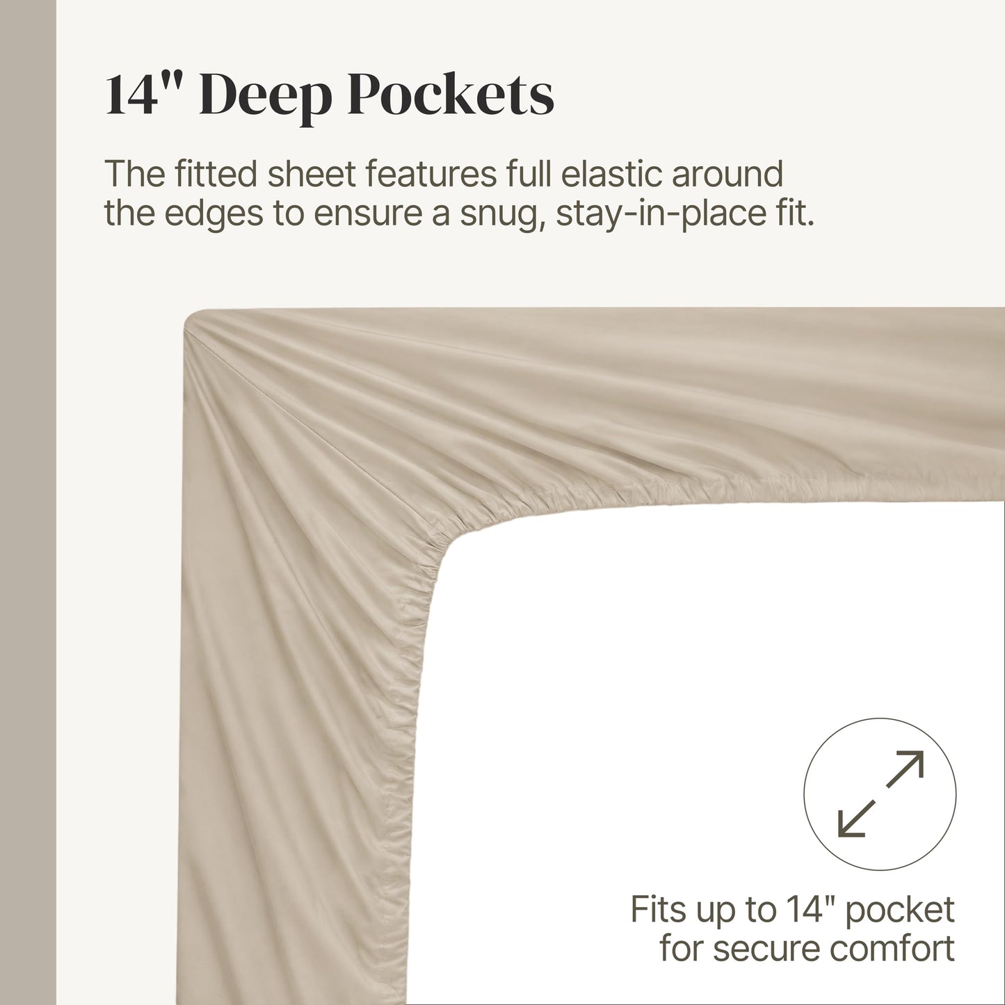 Modern Threads Soft Microfiber Solid Sheets - Luxurious Microfiber Bed Sheets - Includes Flat Sheet, Fitted Sheet with Deep Pockets, & Pillowcases Khaki King