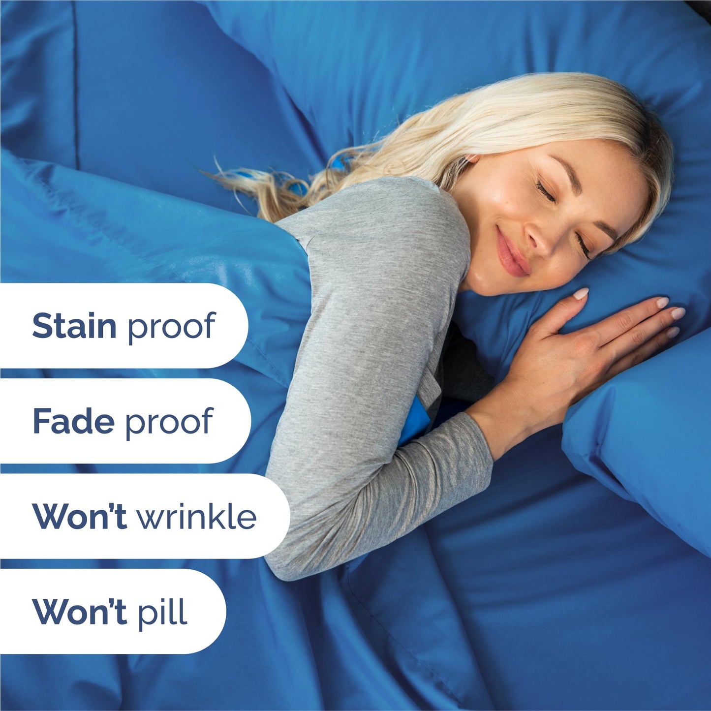 Split King Size 5 Piece Sheet Set - Comfy Breathable & Cooling Sheets - Hotel Luxury Bed Sheets for Women & Men - Deep Pockets, Easy-Fit, Soft & Wrinkle Free Sheets - Royal Blue Oeko-Tex Bed Sheet Set