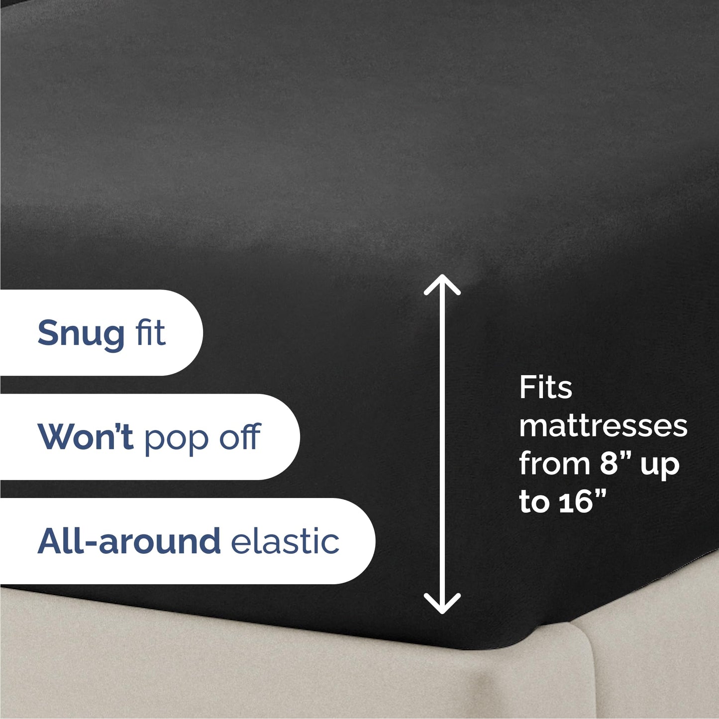Queen Size 4 Piece Sheet Set - Comfy Breathable & Cooling Sheets - Hotel Luxury Bed Sheets for Women & Men - Deep Pockets, Easy-Fit, Extra Soft and Wrinkle Free Sheets - Black Oeko-Tex Bed Sheet Set
