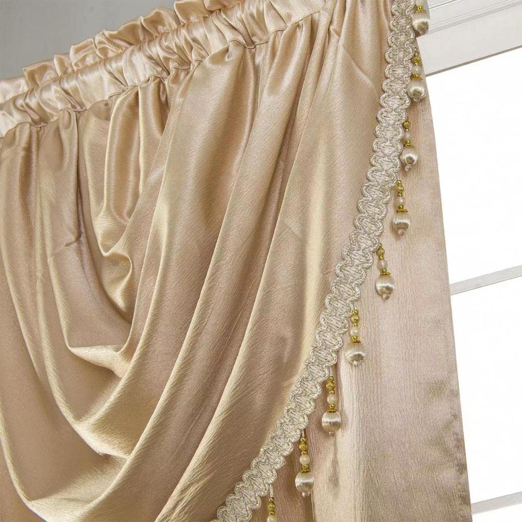 GLORY RUGS Window Panel with Attached Valance Curtain Bedroom Living Room Dining 42"X84" Cream