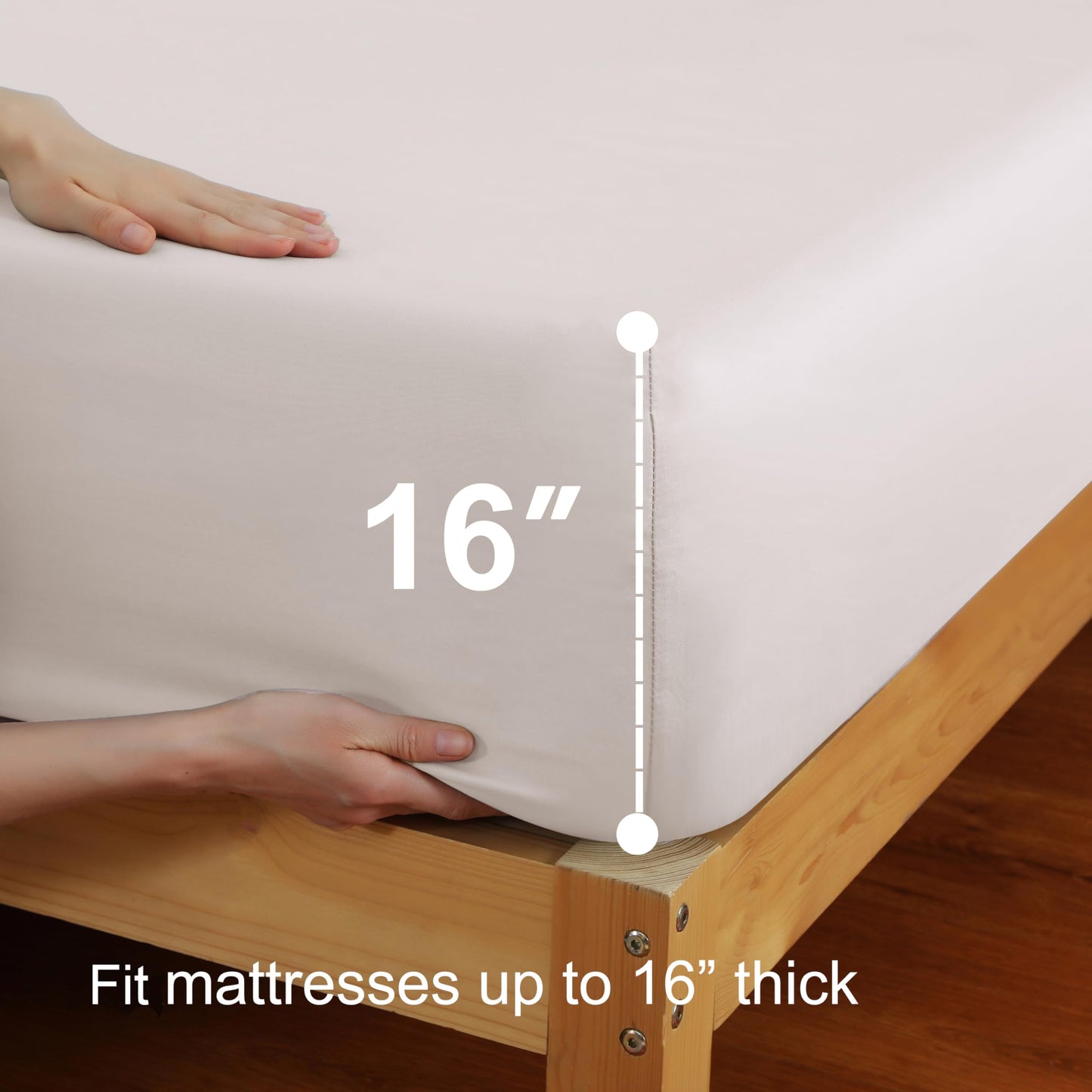 2 Pack Queen Fitted Sheets Only, 100% Egyptian Cotton, Super Soft 600 Thread Count Sateen, 16" Deep Pocket Bottom Sheets, Breathable Hotel Quality, Durable All-Around Elastic, Light Beige