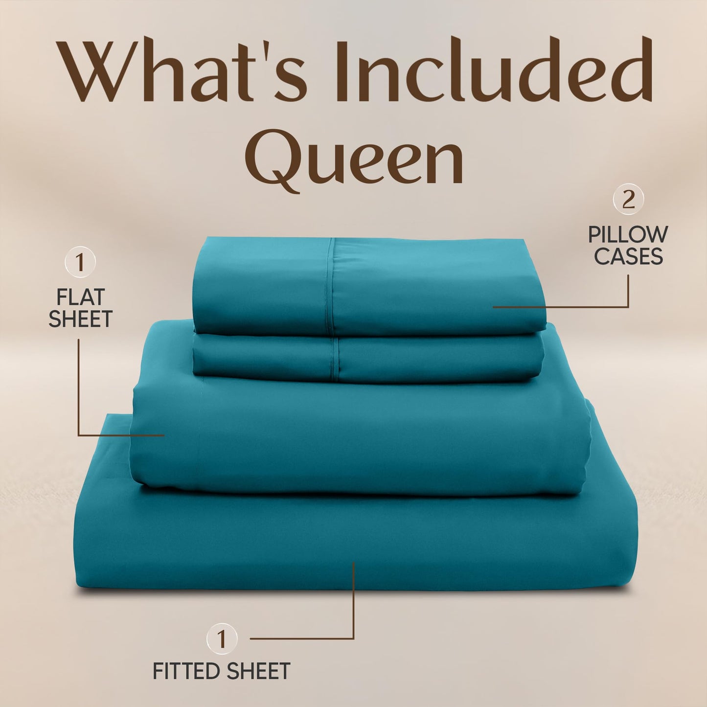 Utopia Bedding Queen Size Sheet Set – 4 Piece Bed Sheets, Soft and Breathable Microfiber, Includes 1 Fitted Sheet, 1 Flat Sheet and 2 Pillowcases – Oeko Tex (Denim Blue)