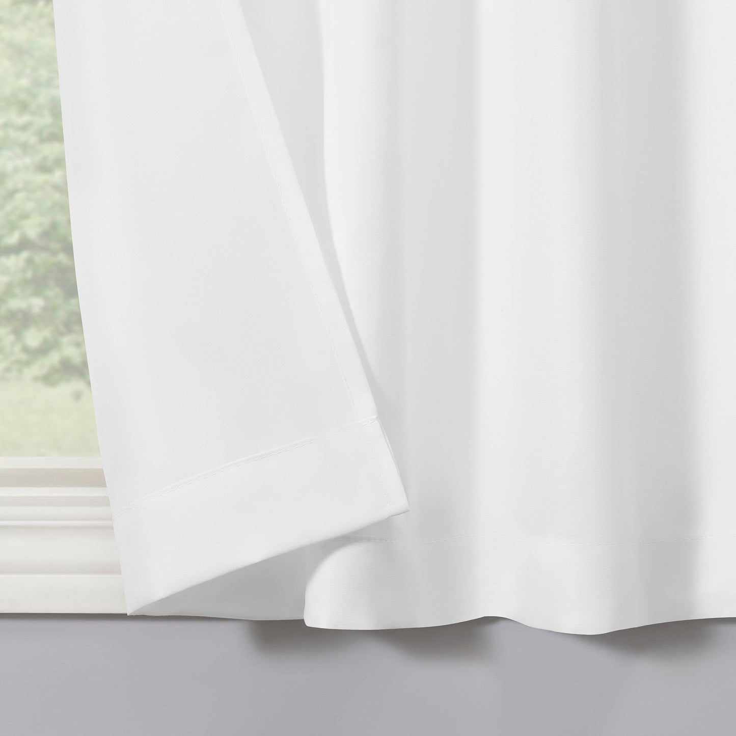 No. 918 Martine Microfiber Semi-Sheer Rod Pocket Kitchen Curtain Valance and Tiers Set, 54" x 45", White