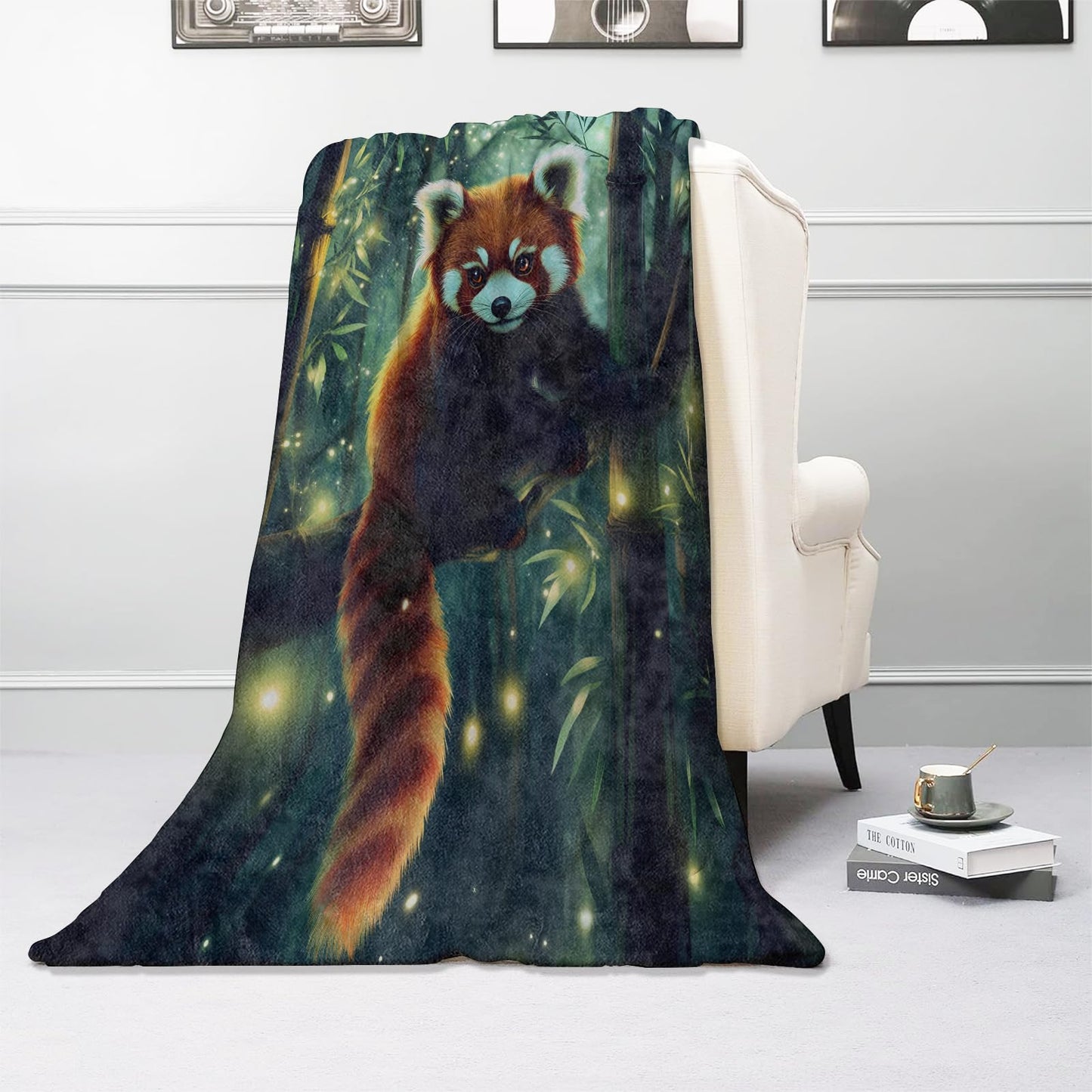 Kibue Adorable Red Panda Blanket - Soft & Cozy Warm Flannel Throw - Plush Lightweight Blankets for Travel, Sofa, Bedroom, Office - Gifts for Adults Women Kids - for All Seasons 60"×50"