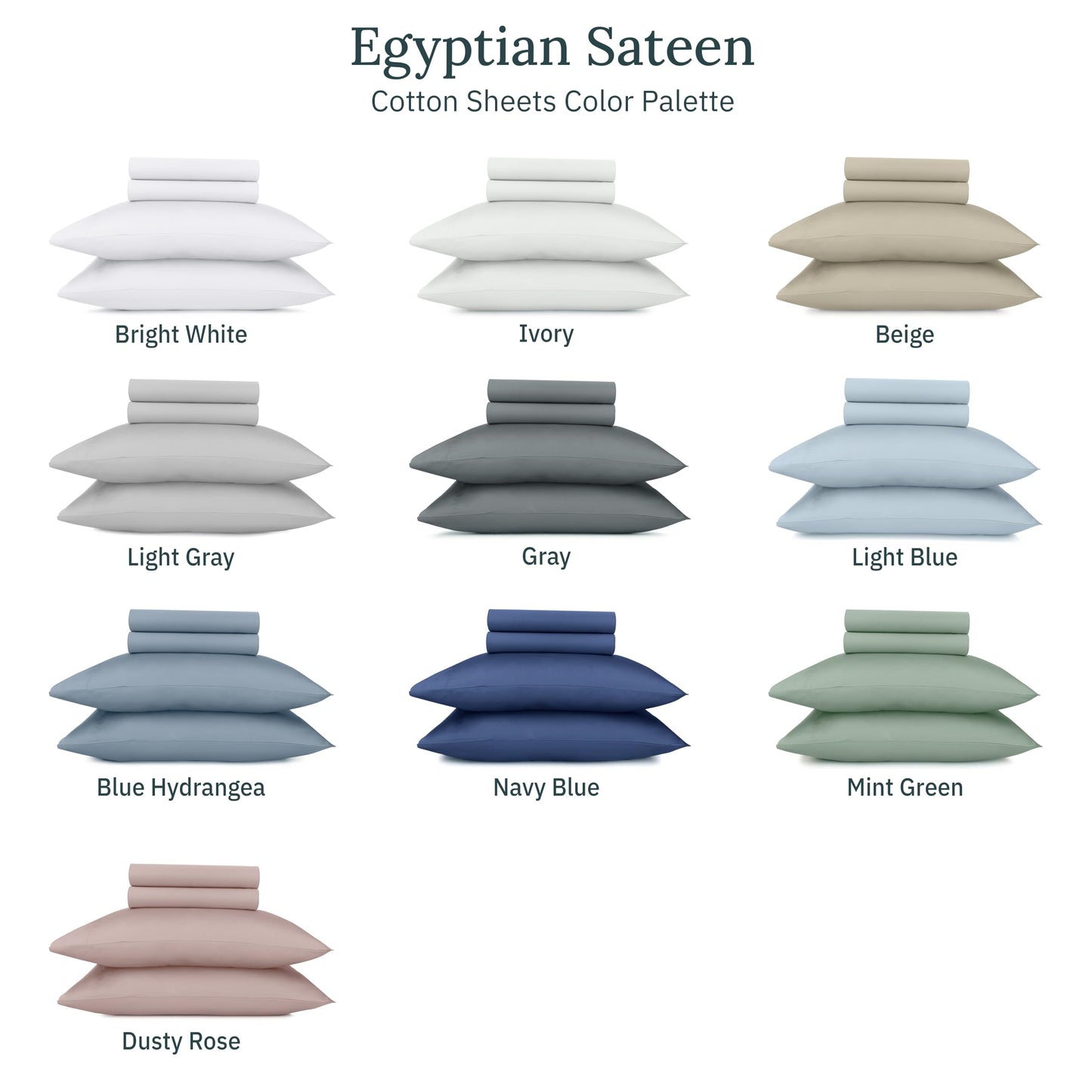 California Design Den 100% Egyptian Cotton Bedsheets Queen Size Bed Set - Certified Authentic Queen Sheet Set Egyptian Cotton Sateen, Deep Pockets, Gripper Elastic, Durable Luxury Bedding - Light Blue
