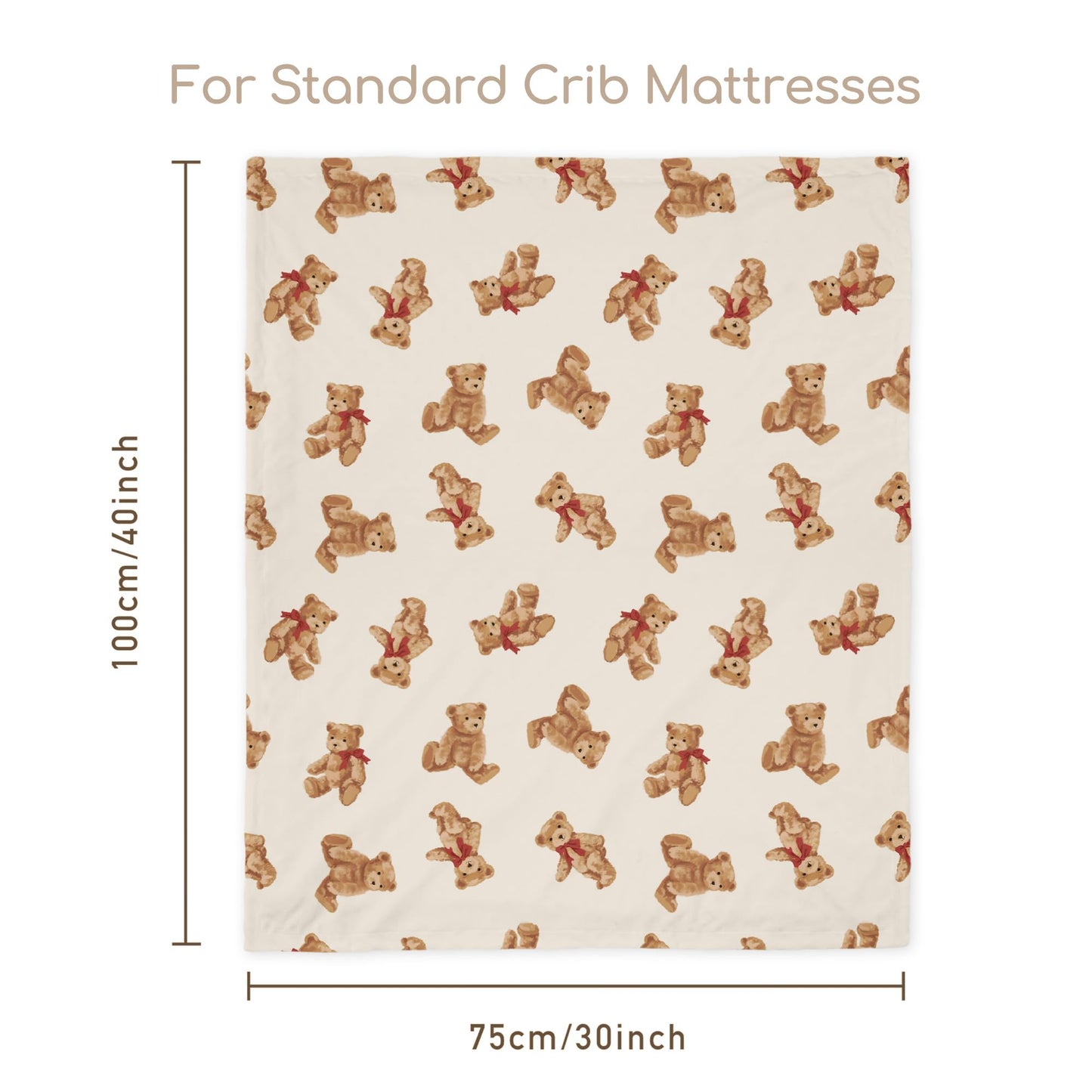 CIVARUA KIDS Bear Minky Baby Blanket, Ultra Soft Cozy Nursery Blanket for Unisex Boys Girls, Fluffy Toddler Infant Newborn Warm Nursery Bed Blankets for Crib Stroller or Carseat, 30”×40”, Beige
