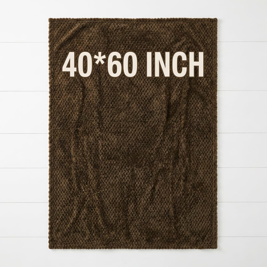 ARUDYREV Queen Size for Couch or Bed Cozy Soft Lightweight Fuzzy Flannel Blanket Suitable 3D Imitation Turtle Shell Jacquard Decorative Blankets for All Seasons(40"×60",Brown)