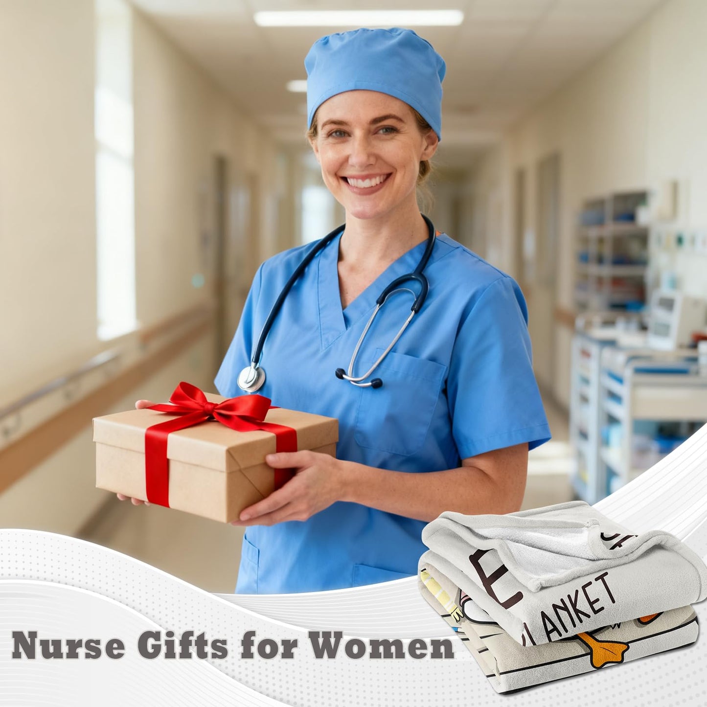 Bariceneth Nurses Week Gifts Blanket 50" X 60", Nurse Gifts for Women, Gifts for Nurses, Nurse Appreciation/Week/Day Gifts 2026, LPN RN Nursing Student Graduation Birthday Present