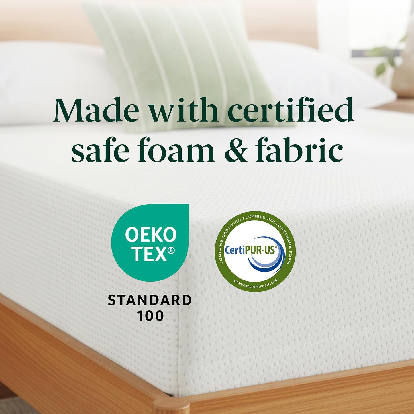 Zinus Green Tea Memory Foam Mattress 6 Inch, Pressure-Relieving Comfort & Full-Body Support, Naturally Fresh, Medium Firm Feel, CertiPUR-US & Oeko-TEX Certified Safe Materials, Twin
