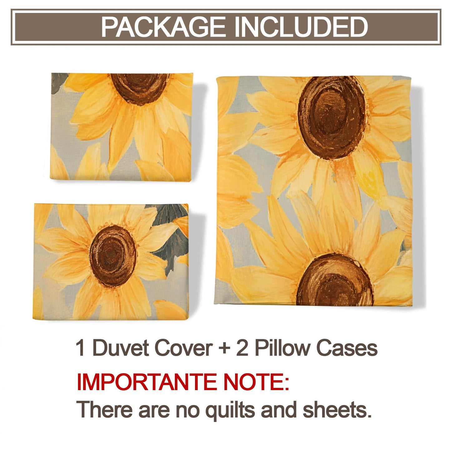 PAISUOQ Sunflowers Duvet Cover Queen Size, Rustic Florals Bedding Sets, 3 Piece, Soft Microfiber Patterned Comforter Cover with Zipper Ties & 2 Pillowcase, Countryside Bedroom Decor & Gifts