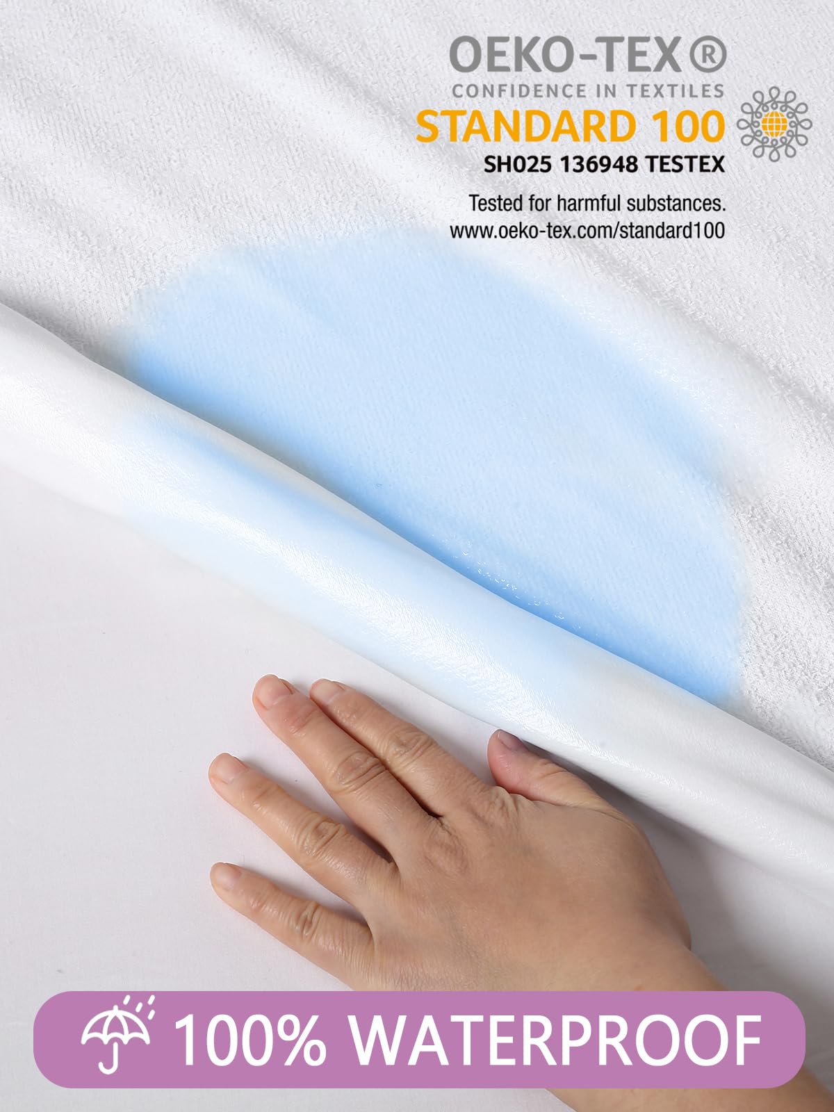 Akicia Waterproof Mattress Protector Queen Size 2 Pack, Bed Protective Pee Sheet Cover with 18 Inch Deep Pockets for Adult, Pets, Terry Top Water Proof Protection, Soft, Breathable, White