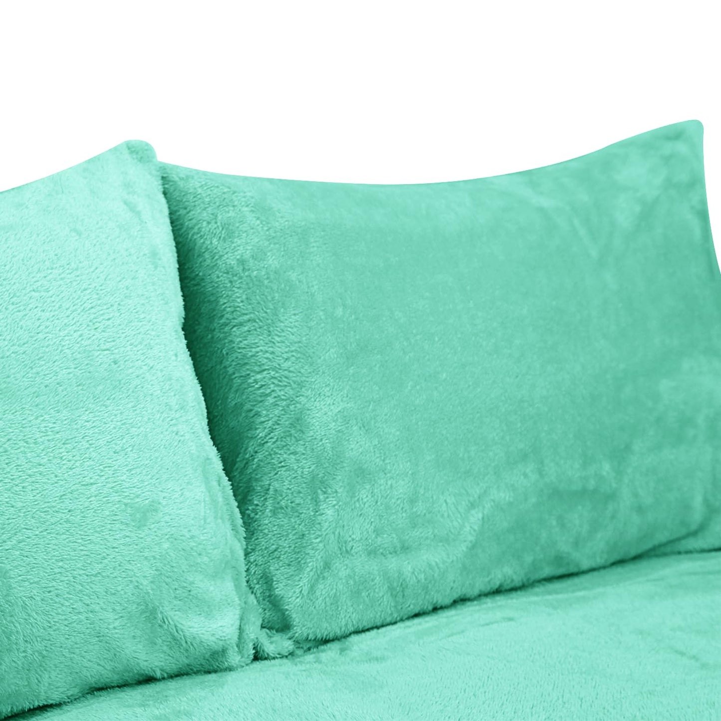 Ramesses Fluffy Teddy Fleece Full Size Fitted Sheet - 1 Deep Pocket Furry Fleece Fitted Sheet and 2 Piece Ultra Soft Pillowcases (Green, Full)