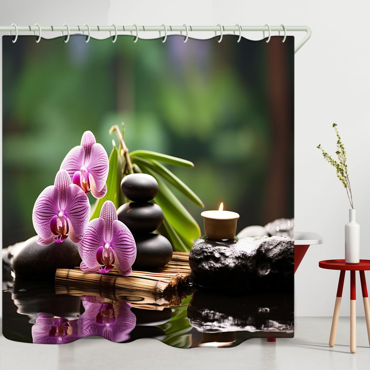 WODEJIAFANG Polyester Bath Blind Set Hooks & Liners in Bath Room Shower Curtains Sets for Bathroom Accessories,African Girls 3D Printed Beautiful Wide Fabric Toilet Curtain for Bathtub 72X72 inches