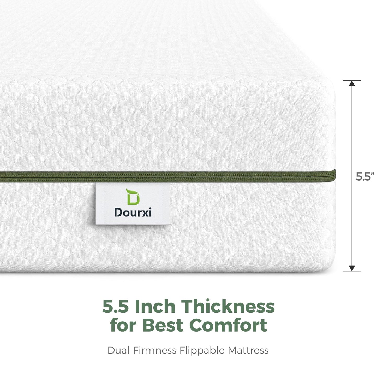 Dourxi Crib Mattress, Dual-Sided Comfort Baby and Toddler Mattress with Gel Memory Foam and Removable Cover, Fits Standard Size Cribs and Toddler Bed, 52x27.5x5.5 inches