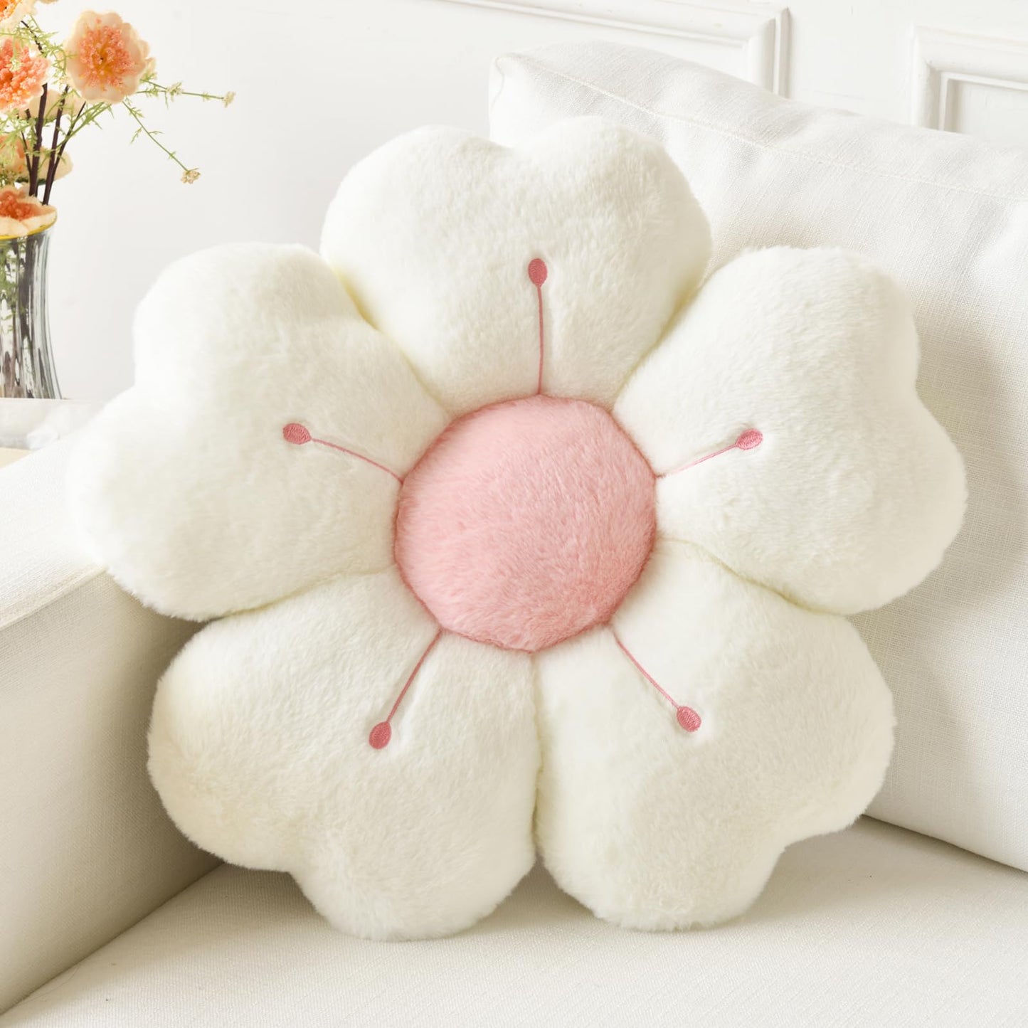 Ddliury Flower Pillow, Cute Decorative Throw Pillows for Couch Bed