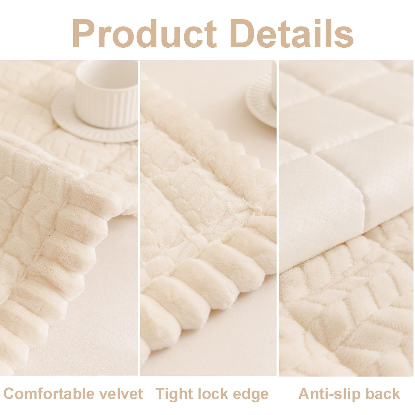 Mivnue Pet Couch Cover Protector Sofa Covers for Pets Washable Non Slip Couches and Sofas Dog Mat (Cream, 27.6" x 82.7")