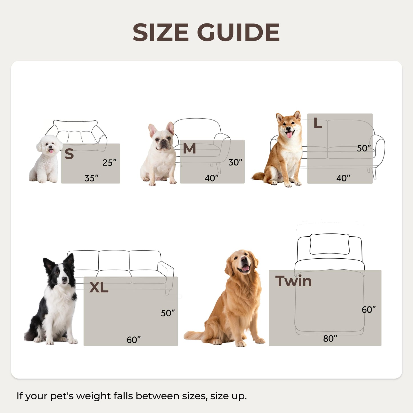 Warmrest Waterproof Dog Blanket for Large Dogs, Dual-Sided Comfort Pet Calming Blanket for Couches, Cozy Cat Blanket Fleece Washable, Reversible Throw Blanket for Furniture Protection, 50"x60", Brown