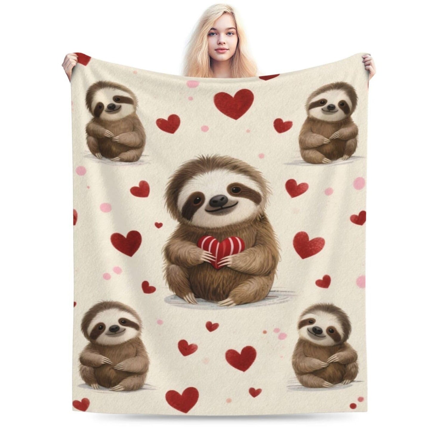 Sloth Blanket, Soft Plush Fleece Animal Throw Blanket - Cozy Warm Stuff Blankets Bedding Sloth Gifts for Women Girls Kids Adults 40"X50"