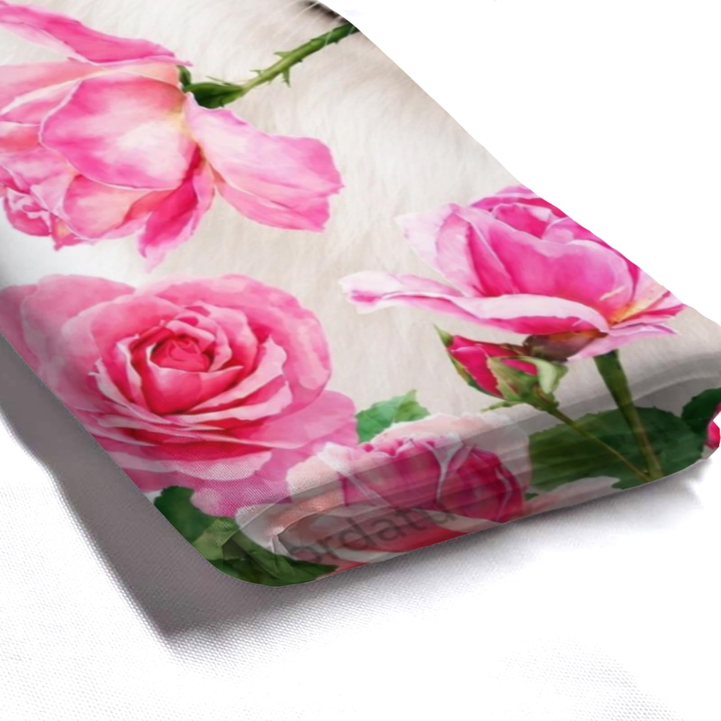Wordatu Spring Summer Samoyed Rose Shower Curtain, Bathroom Decor Fabric Polyester Waterproof 12 Hooks 72Wx72H Inch for Bathtub and Bathroom
