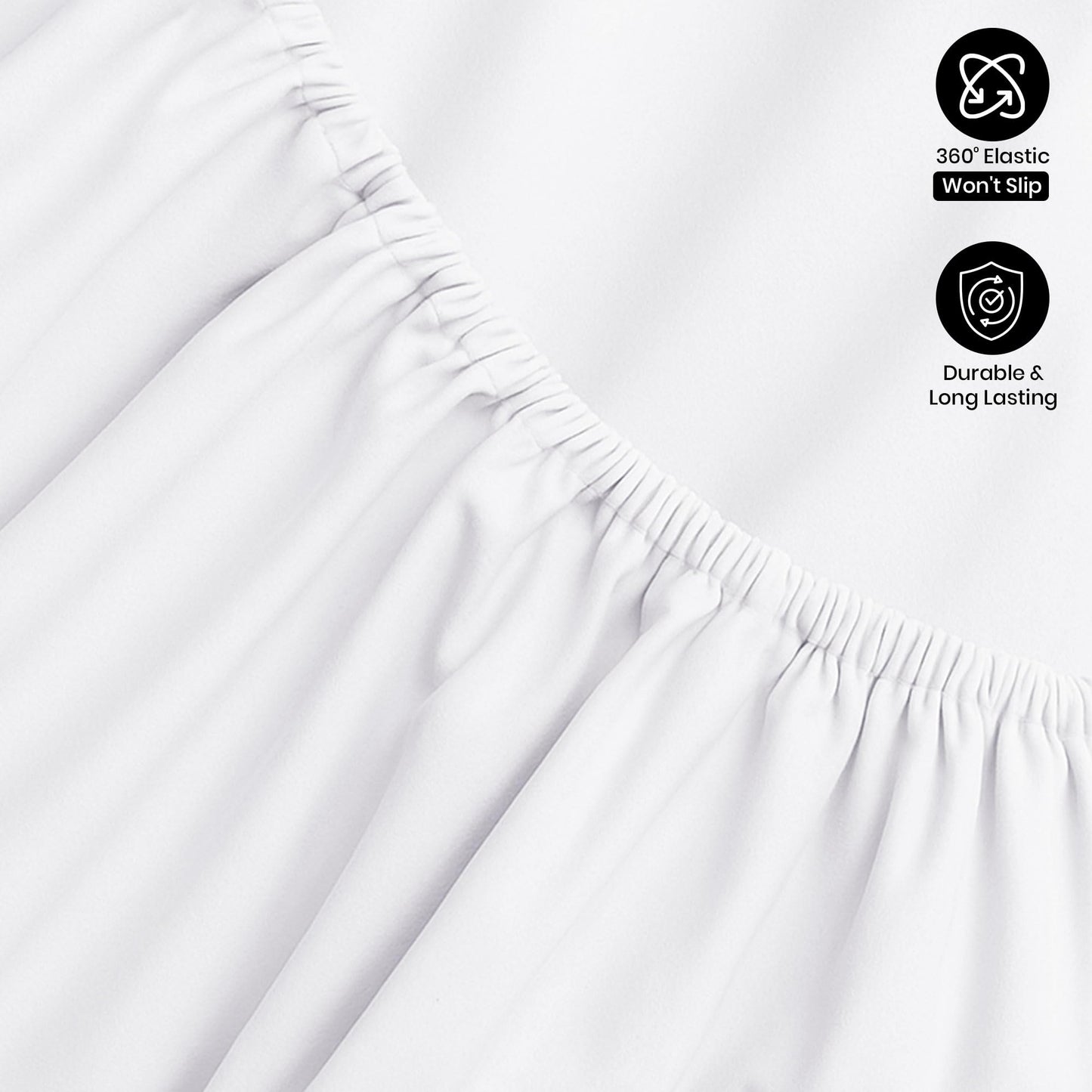 GOLD TEXTILES Queen Fitted Sheet 6 Pack (60x80 + 15”) - Soft Brushed Microfiber Deep Pocket Bottom Sheets—Hotel Quality, Breathable, Wrinkle & Fade Resistant Bedding for Home, Salons (6, White, Queen)
