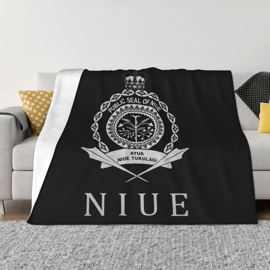 Niue Flag Logo Blanket Super Soft Flannel Blanket Comfy Couch Lightweight Blankets Warm Plush Throw Blankets for Couch, Bed, Sofa Cozy for All Seasons 80"X60"