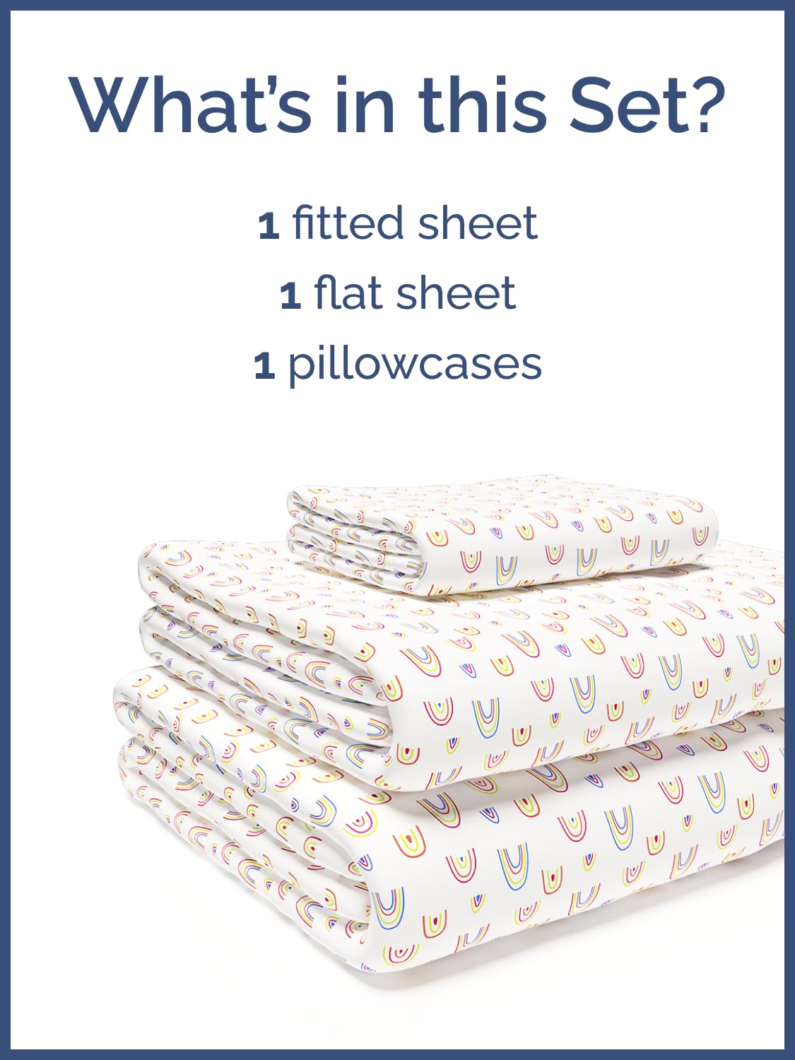 Kids Twin Size Bed Sheet Set - 3 Piece Kids Loft Bed Sheets - Rainbow Cartoon Theme Bedding - Soft, Cute and Cozy - Breathable and Machine Washable - Colorful Bed Set for Boys, Girls, Teens & Toddlers