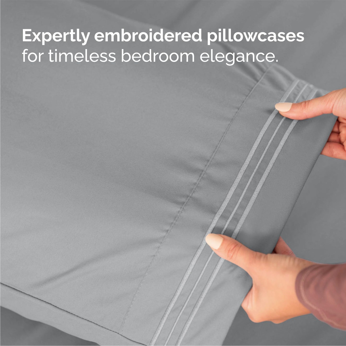 Queen Size 4 Piece Sheet Set - Comfy Breathable & Cooling Sheets - Hotel Luxury Bed Sheets for Women & Men - Deep Pockets, Easy-Fit, Soft and Wrinkle Free Sheets - Steel Blue Oeko-Tex Bed Sheet Set