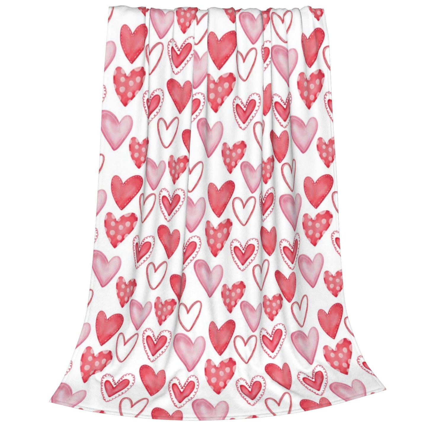 Love Heart Throw Blanket Soft Plush Heart Lightweight Flannel Blanket for Sofa Bed Couch Chair 60x80 inches