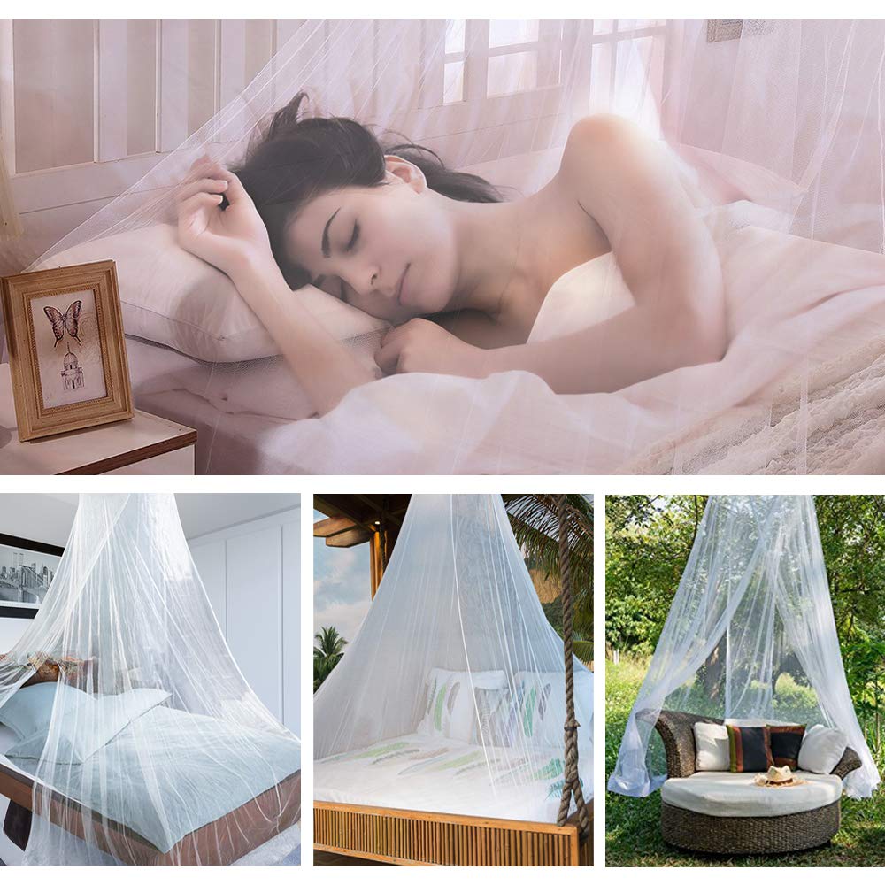Jolitac Bed Canopy Lace Mosquito Net for Girls Beds, Unique Princess Play Tent Mesh Canopies Large Lace Dome Curtain Drapes Home & Travel (Green)