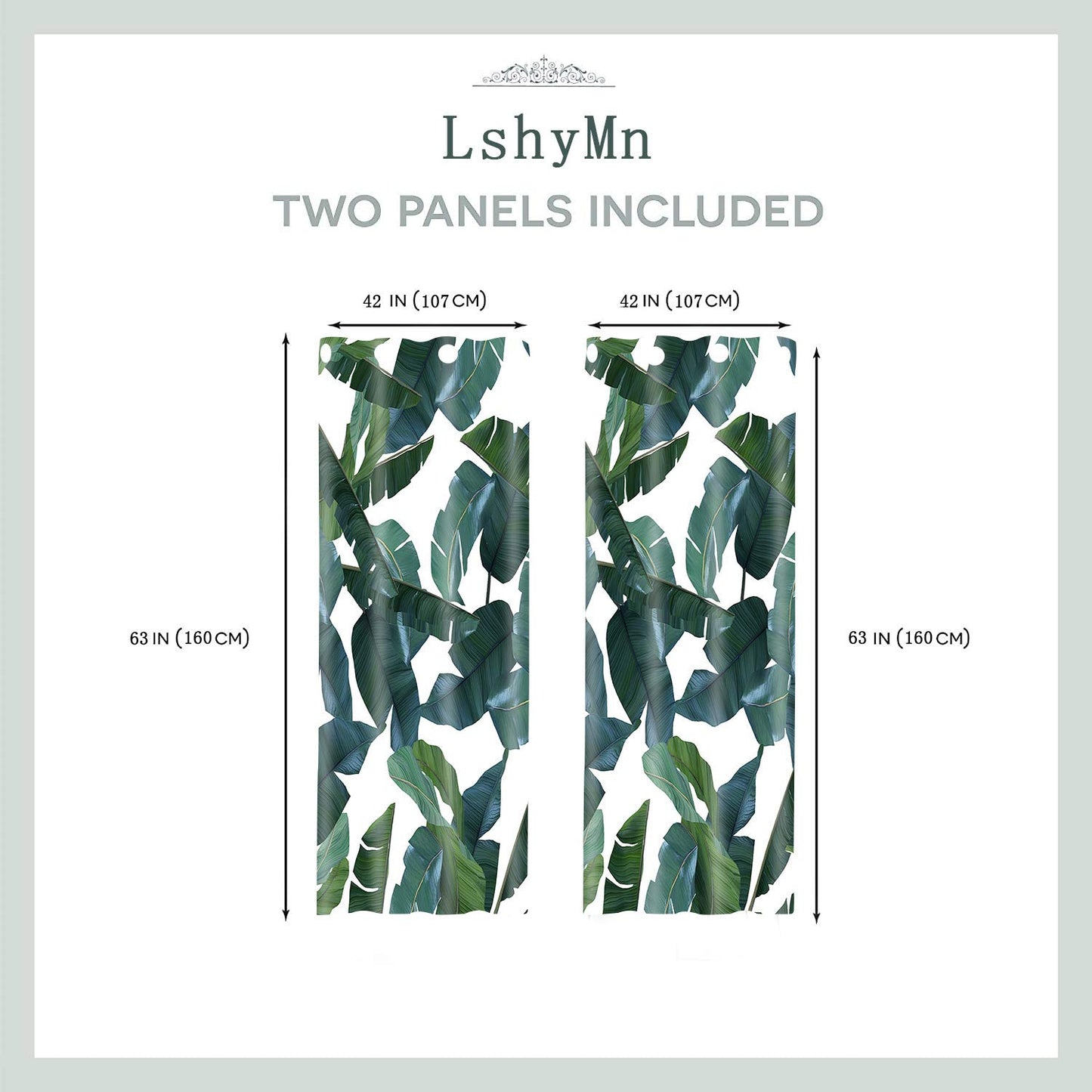 LshyMn Tropical Palm Leaves Blackout Curtains 2 Panels for Bedroom, Light Blocking Drapes Room Darkening Thermal Insulated Window Curtain for Living Room 42 x 63 Inch 2 Panels CLHXMN148