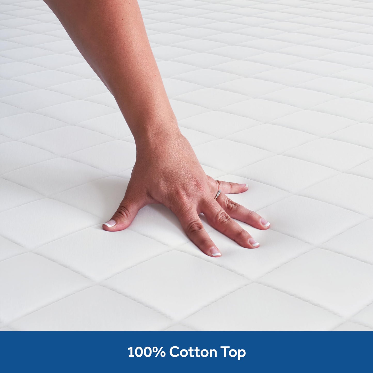 Sealy Luxury 100% Cotton Soft Top Layer, High Loft Comfort EternaLoft Fiberfill, Durable Stretch Corners Mattresses 18 Inches Deep Machine Washable Fitted Mattress Pad, Queen Size, White