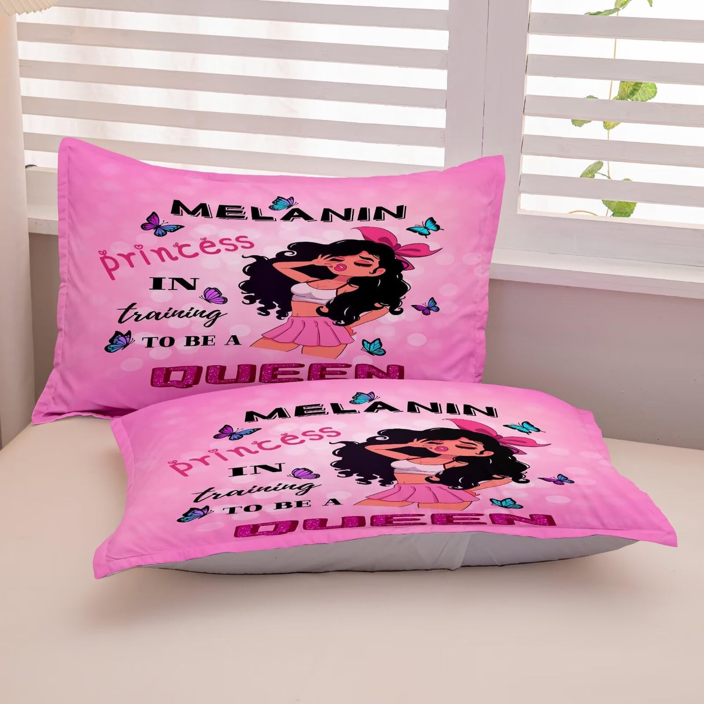 GRAT TIOC Black Girl Comforter Set Twin Size for Kids Teens,God Says You are Comforter Set,Black Girl Magic Bedding Set,African American Princess Bed Bedroom Sets