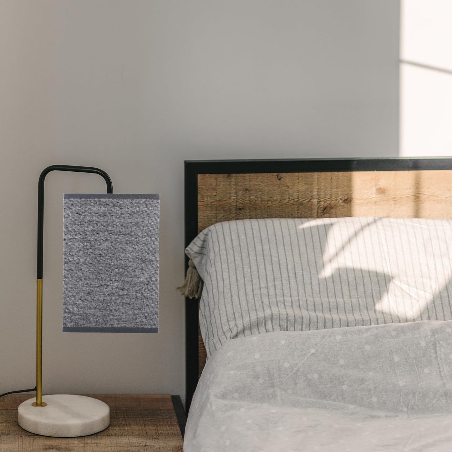 Baluue Square Lamp Shade 7.87X5.51X5.51 Inch Linen Light Cover for Floor and Table Lamps Soft Diffused Lighting Eye Protection Bedroom Living Room