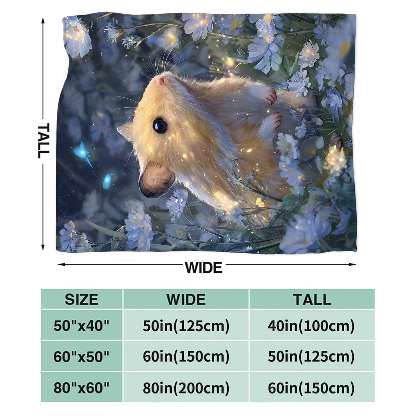 Baegopa Hamster Blanket Gifts for Girls Boys Guinea Pig Lover Throw Cozy Plush Fleece Flannel Lightweight Fuzzy Blankets for Women Men 50"X40"
