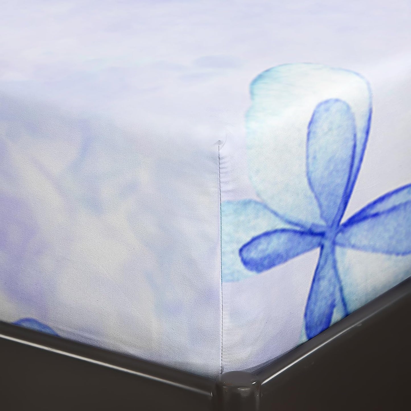 QOOMO Butterfly Bowknot Kids Bed Sheets Full Size,Blue Bow Tie Print Bedding Sheet Set,4Pcs Butterfly Knot Deep Pocket Bed Sets with 1 Fitted Sheet 1 Flat Sheet 2 Pillowcases for Boys Girls Teens