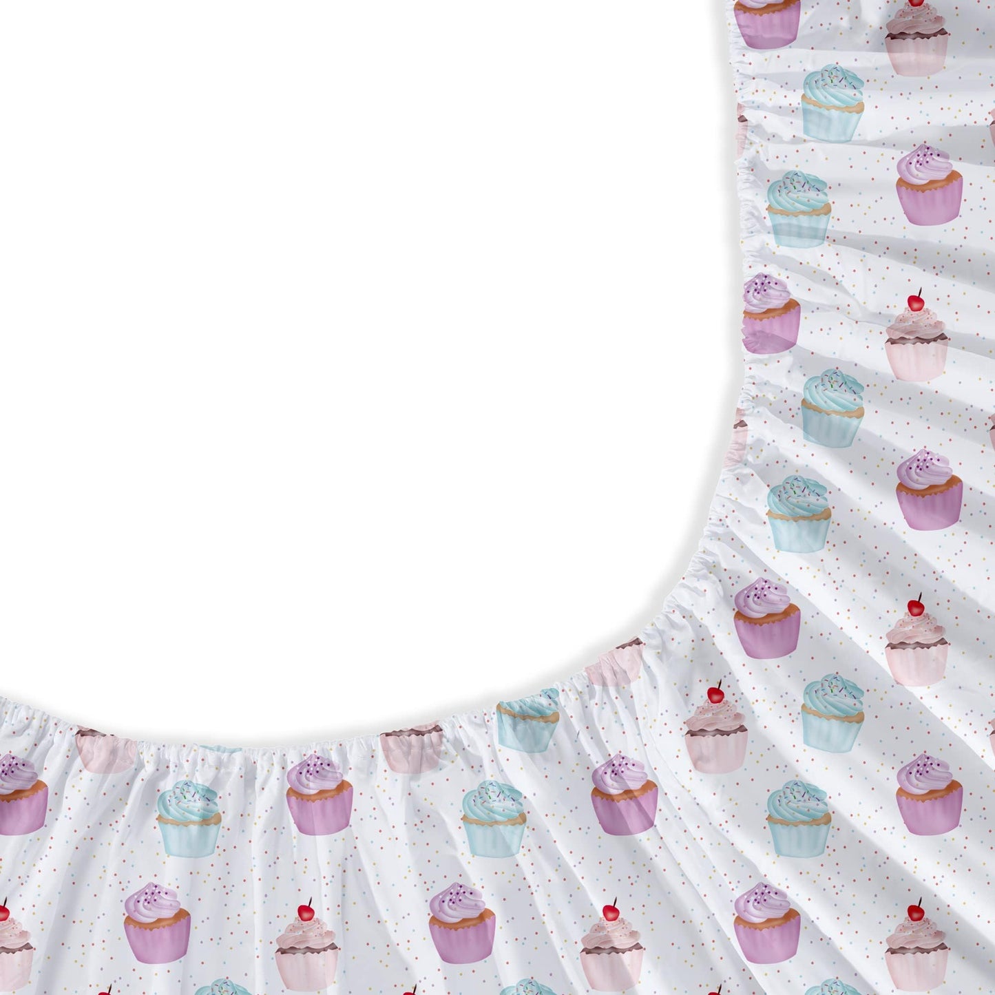 Softan Kids Bed Sheet Set, 4-Piece Full Size Sheets, Microfiber Fitted Sheet with 15 Inches Deep Pocket and Corner Straps, Breathable & Silky Soft Ice Cream Cake Pattern Sheet and Pillowcase Sets