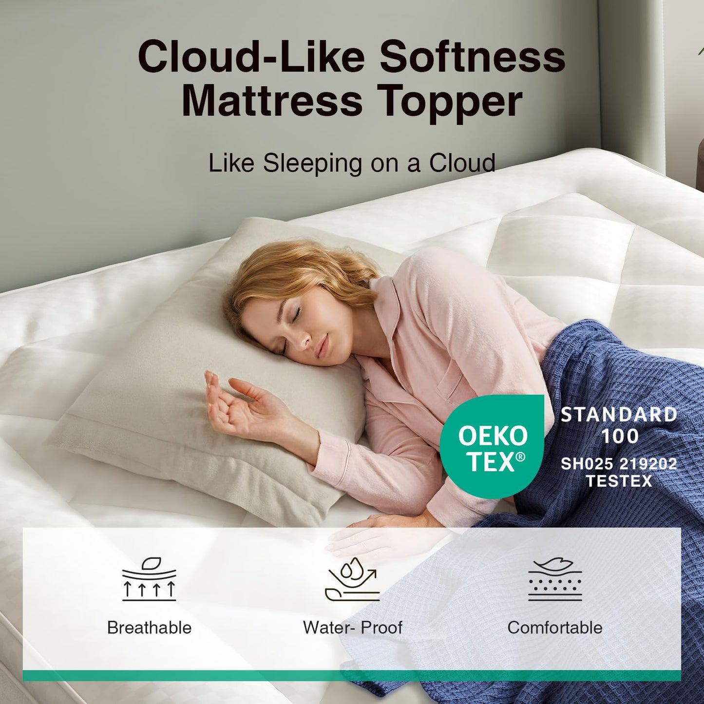 Novilla King Mattress Topper, Extra Thick Pillow Top Mattress Pad, Down Alternative Fill Breathable Cover, 8-21" Deep Pocket Soft Bed Topper for Back Pain Relief, Oatmeal