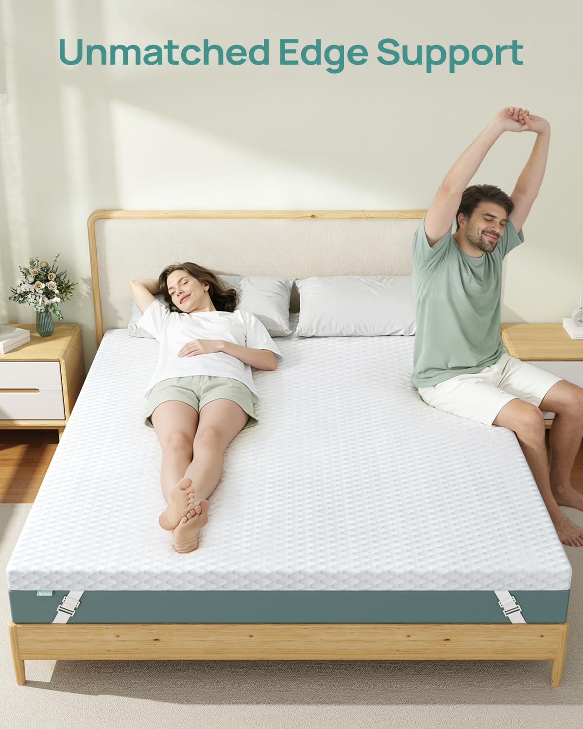 Releep 3 Inch Queen Gel High Density Mattress Topper, Cooling Firm Bed Topper for Pressure Relief, Orthopedic Support Mattress Topper with Non-Slip Washable Cover, CertiPUR-US Certified