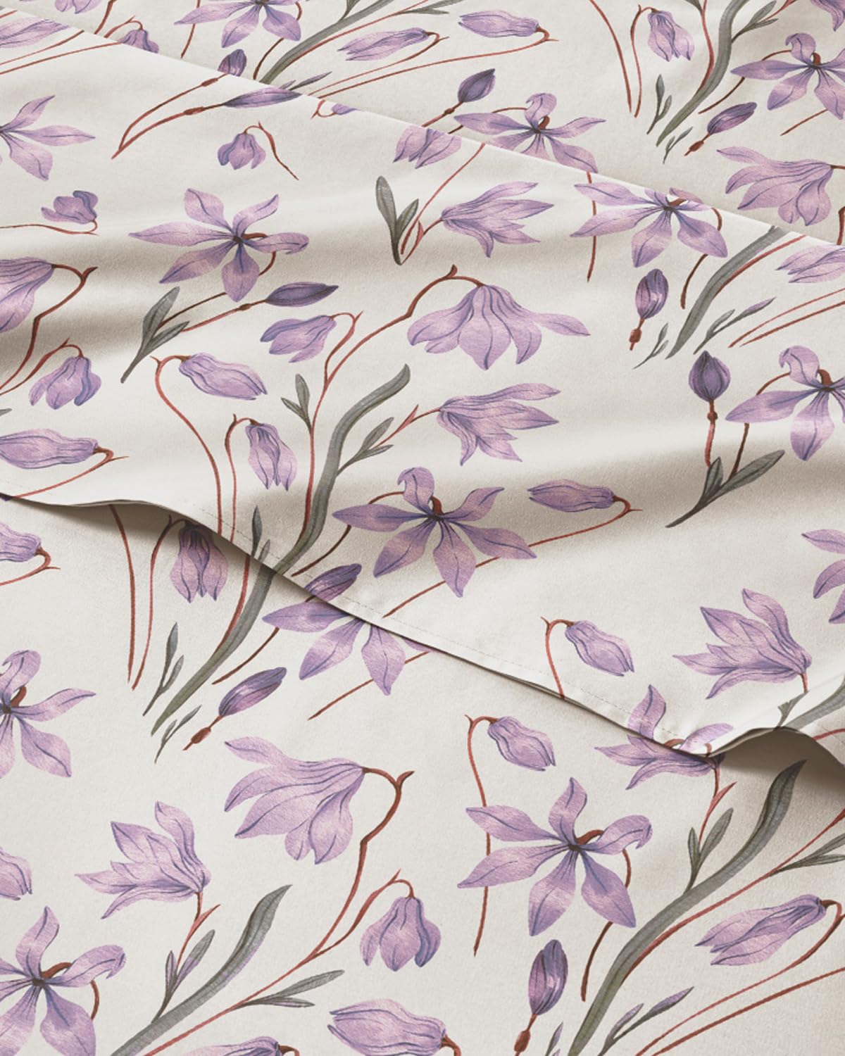 Floral Sheets - Pink Floral Bed Sheet Set - 1 Flat & 1 Fitted & 2 Pillowcases w/ Deep Pockets - Comfy, Wrinkle & Fade Free - Boho Botanical Bedding - Ultra-Soft, Breathable & Cooling - Queen Size Set