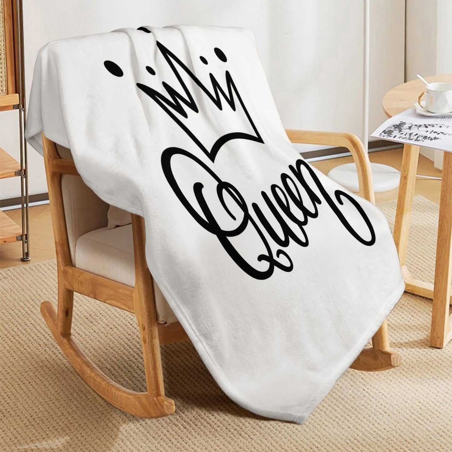 Throw Blanket 50x60 Inch,Funny Queen Crown Cozy Soft Lightweight Fuzzy Flannel Blanket 60x50 Inch Suitable for Couch Bed Sofa Living Room in All Seasons