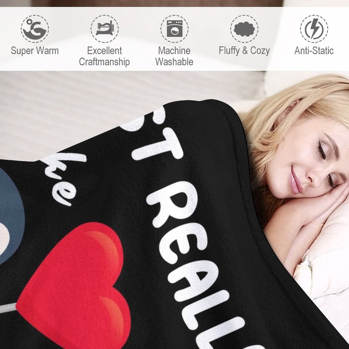 Penguin Blanket Gifts - 60"x80" Cute Throw Blanket for Adults, Kids - Black Soft Plush Blankets for Bed, Couch & Living Room