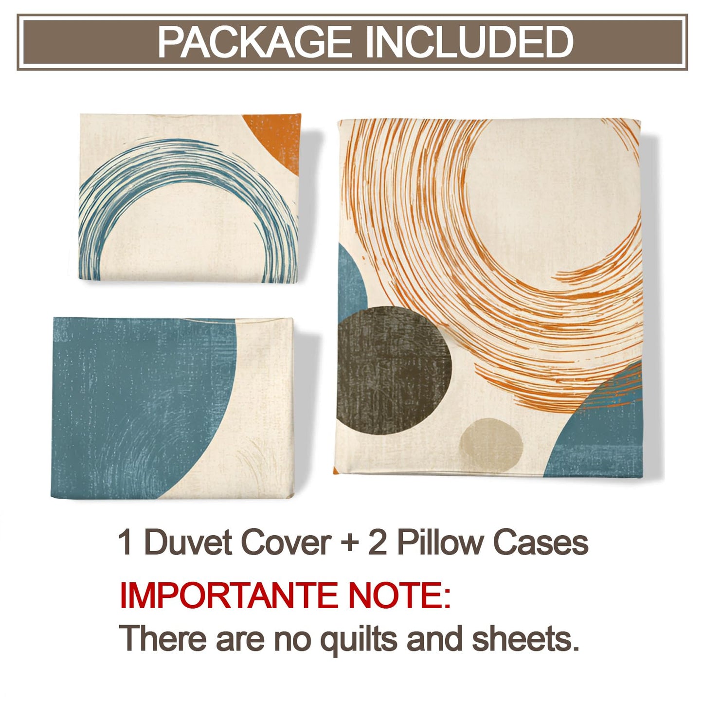 QINYUN Retro Medieval Duvet Cover California King, Abstract Geometric Bedding Set 3 Piece Bedroom Decor Rural Farmhouse Comforter Cover and 2 Pillow Sham with Zipper Closure