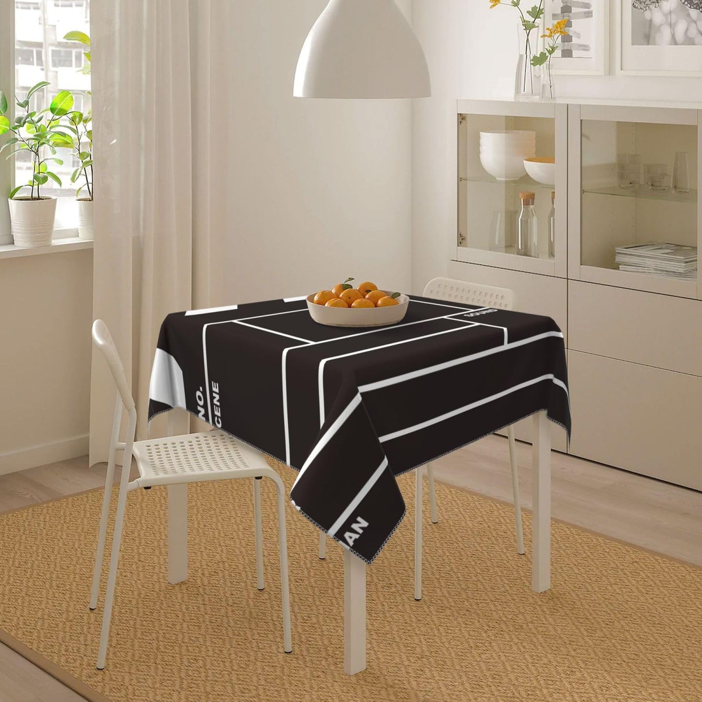 Entemne Square Table Cloth 55x55 Inch Movie Film Clap Board Tablecloth Washable Soft Wrinkle Free Dust Proof Card Table Cover for Tea Party Picnic Kitchen Dining Decor