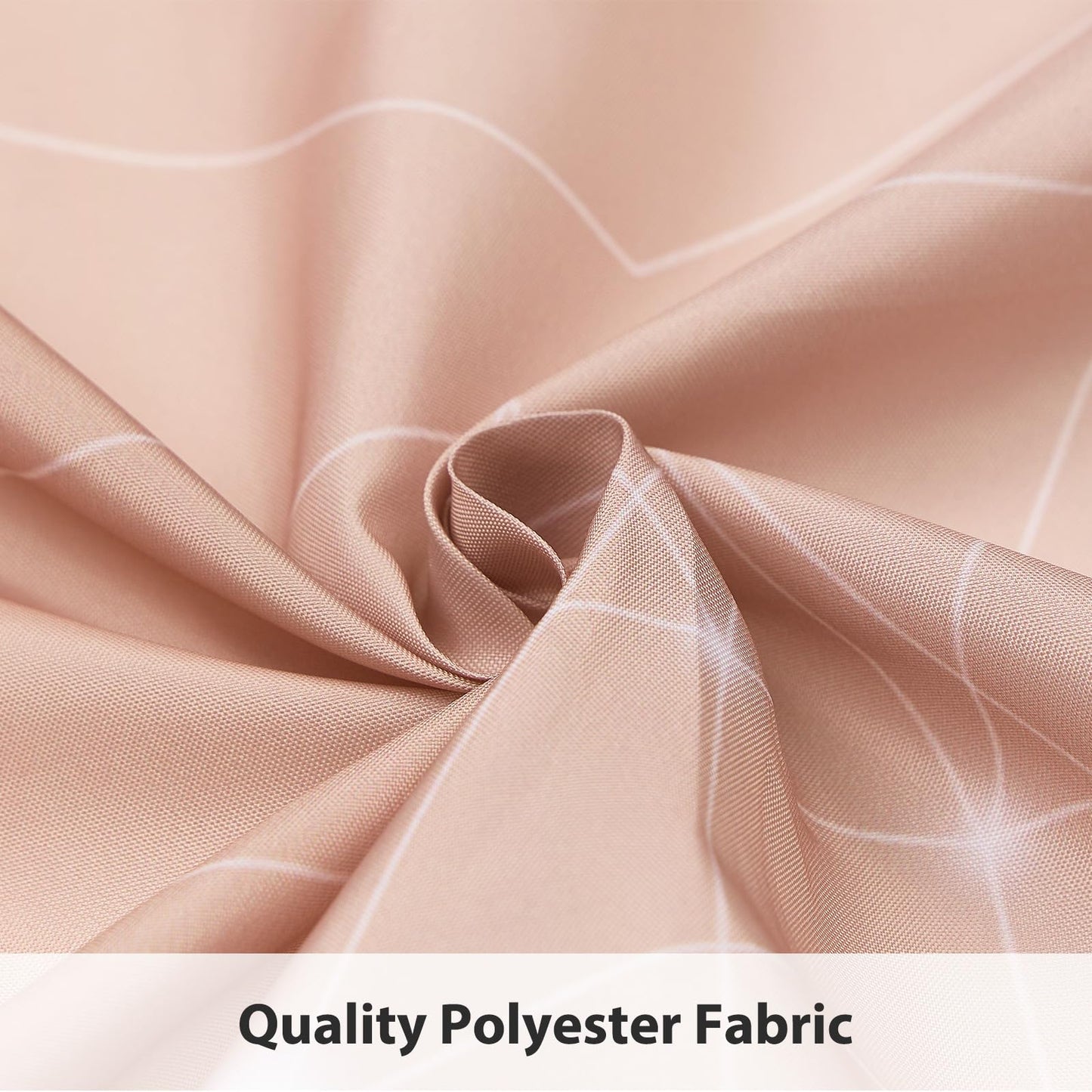 GICDSU Peach Pink and White Ombre Shower Curtain, Cloth Waterproof Geometric Shower Curtains Set for Bathroom, Machine Washable Bathroom Curtain with 12 Hooks, 72x72 Inches