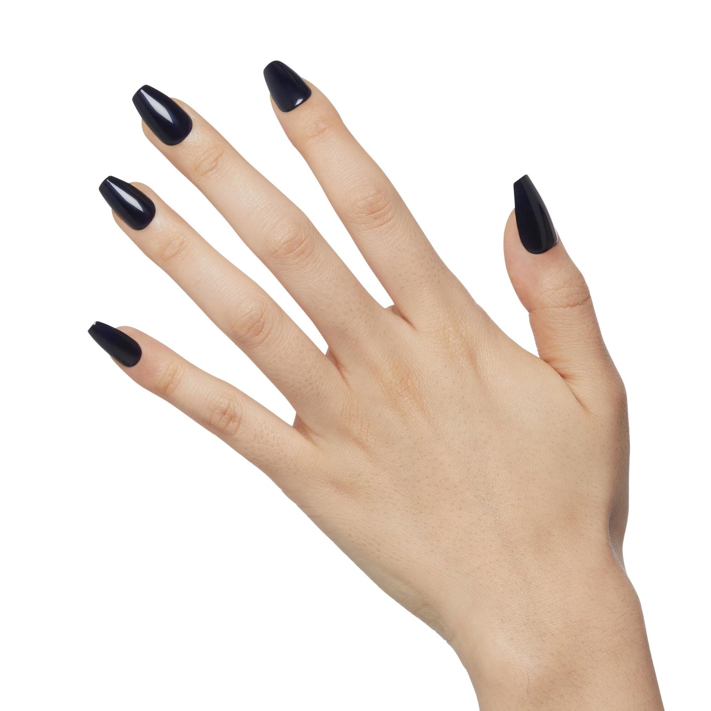 KISS imPRESS Color No Glue Mani 30 Pcs Press On Nails, Navy, Dark Blue, Medium Size, Coffin Shape, Simple Peel & Press Easy Apply, Hassel-Free Removal, Essential Tools Included